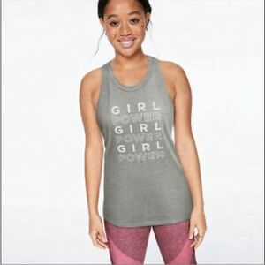 Victoria's Secret Pink girl power Twist Back Tank top gray Small